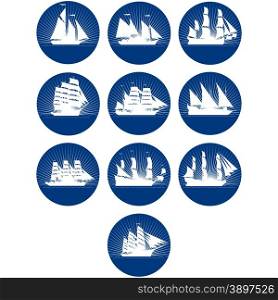 Badges with sailing ships-3