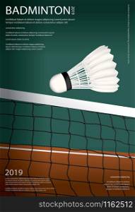 Badminton Championship Poster Vector illustration