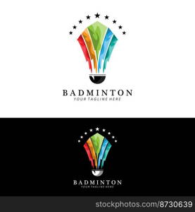 Badminton logo design, vector icon for athletics competitions