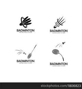 Badminton Logo vector icon illustration design template