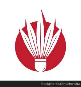 Badminton Logo vector icon illustration design template.