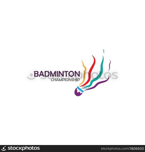 Badminton Logo vector icon illustration design template.Badminton Shuttlecock icon logo.Badminton sport logo template vector.
