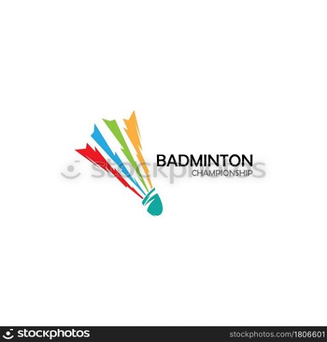 Badminton Logo vector icon illustration design template.Badminton Shuttlecock icon logo.Badminton sport logo template vector.