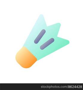 Badminton pixel perfect flat gradient color ui icon. Shuttlecock kicking. Sports tournament. Simple filled pictogram. GUI, UX design for mobile application. Vector isolated RGB illustration. Badminton pixel perfect flat gradient color ui icon