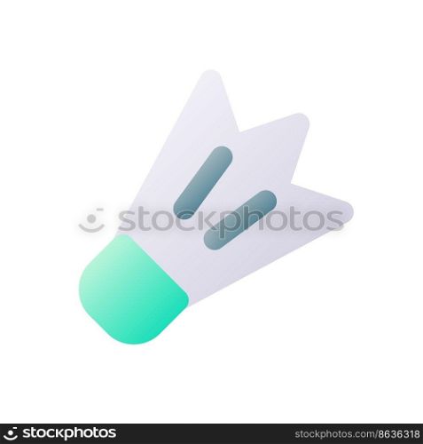 Badminton pixel perfect flat gradient two-color ui icon. Shuttlecock kicking. Sports tournament. Simple filled pictogram. GUI, UX design for mobile application. Vector isolated RGB illustration. Badminton pixel perfect flat gradient two-color ui icon