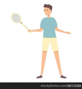 Badminton play icon cartoon vector. Sport exercise. Active workout. Badminton play icon cartoon vector. Sport exercise