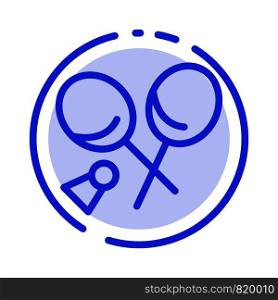 Badminton, Racket, Sports, Spring Blue Dotted Line Line Icon