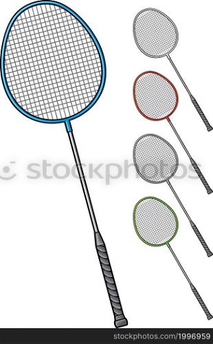 Badminton rackets vector