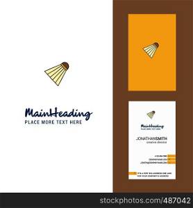 Badminton shuttle Creative Logo and business card. vertical Design Vector