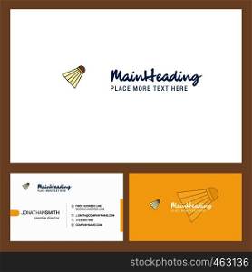 Badminton shuttle Logo design with Tagline & Front and Back Busienss Card Template. Vector Creative Design