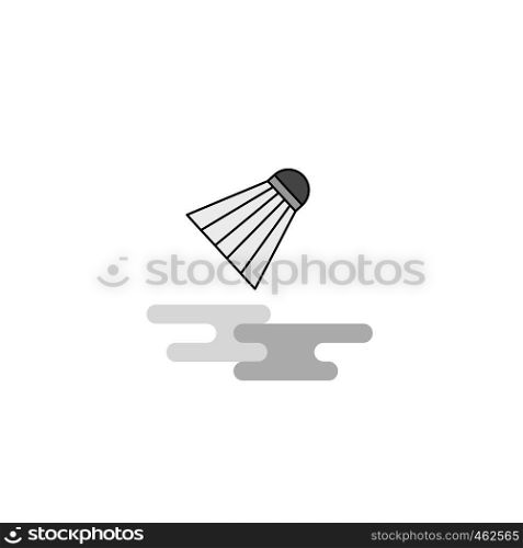 Badminton shuttle Web Icon. Flat Line Filled Gray Icon Vector