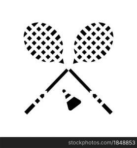 badminton sport game glyph icon vector. badminton sport game sign. isolated contour symbol black illustration. badminton sport game glyph icon vector illustration