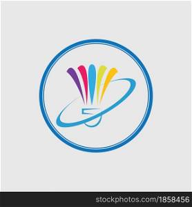 Badminton Sports Logo illustration design template