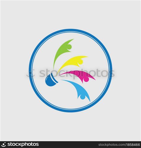 Badminton Sports Logo illustration design template
