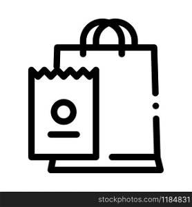 Bag And Receipt Icon Vector. Outline Bag And Receipt Sign. Isolated Contour Symbol Illustration. Bag And Receipt Icon Vector Outline Illustration