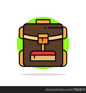 Bag, Back bag, Service, Hotel Abstract Circle Background Flat color Icon