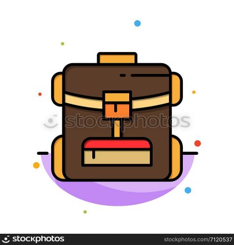 Bag, Back bag, Service, Hotel Abstract Flat Color Icon Template