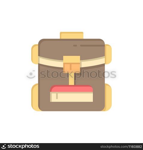 Bag, Back bag, Service, Hotel Flat Color Icon. Vector icon banner Template