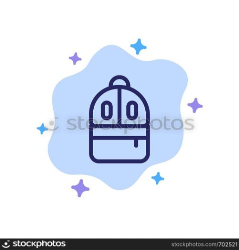 Bag, Back bag, Study, Read Blue Icon on Abstract Cloud Background