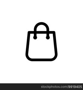 Bag black icon isolated. Gift shop, vector flat illustration 