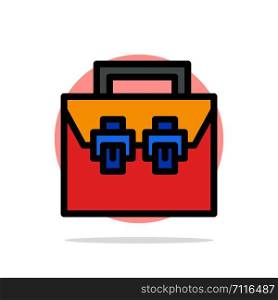 Bag, Box, Construction, Material, Toolkit Abstract Circle Background Flat color Icon