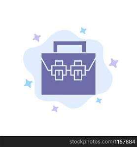 Bag, Box, Construction, Material, Toolkit Blue Icon on Abstract Cloud Background