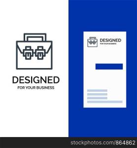 Bag, Box, Construction, Material, Toolkit Grey Logo Design and Business Card Template