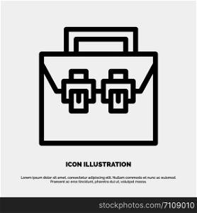 Bag, Box, Construction, Material, Toolkit Line Icon Vector