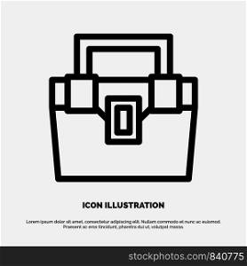 Bag, Box, Construction, Material, Toolkit Line Icon Vector