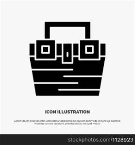 Bag, Box, Construction, Material, Toolkit solid Glyph Icon vector