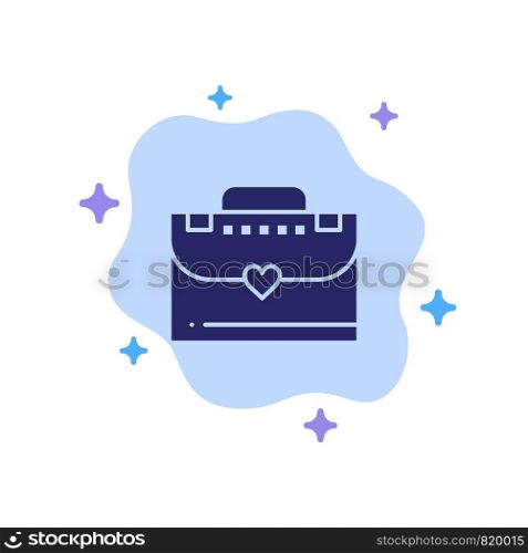 Bag, Briefcase, Love Blue Icon on Abstract Cloud Background