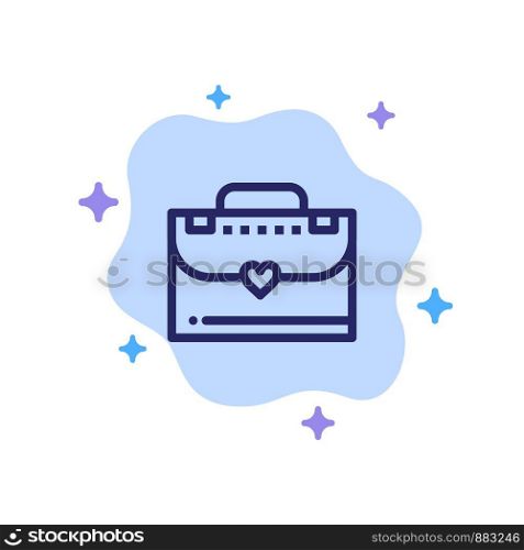 Bag, Briefcase, Love Blue Icon on Abstract Cloud Background