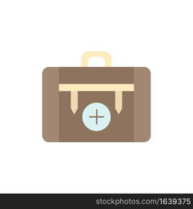 bag, c&ing, health, hiking, luggage Flat Color Icon Vector