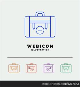 bag, camping, health, hiking, luggage 5 Color Line Web Icon Template isolated on white. Vector illustration. Vector EPS10 Abstract Template background