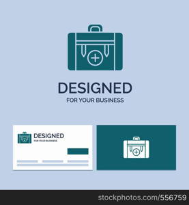 bag, camping, health, hiking, luggage Business Logo Glyph Icon Symbol for your business. Turquoise Business Cards with Brand logo template.. Vector EPS10 Abstract Template background