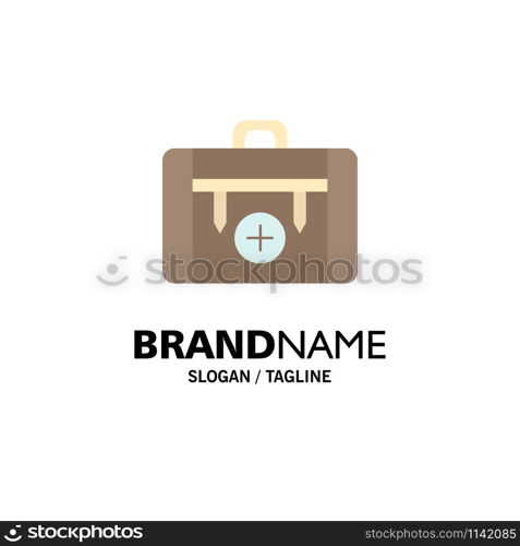 bag, camping, health, hiking, luggage Flat Color Icon Vector