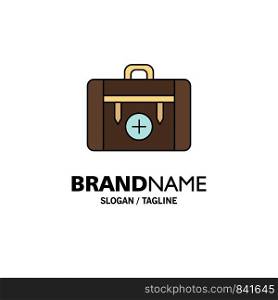 bag, camping, health, hiking, luggage Flat Color Icon Vector