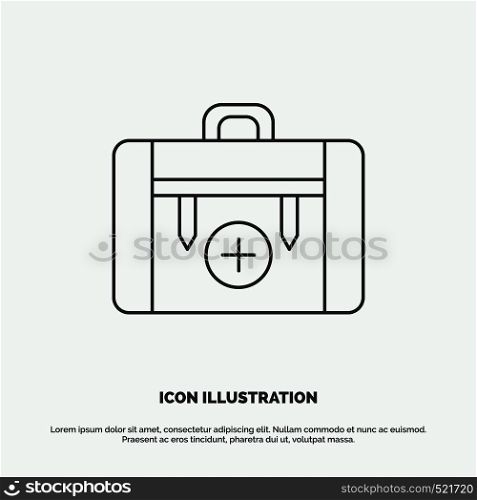 bag, camping, health, hiking, luggage Icon. Line vector gray symbol for UI and UX, website or mobile application. Vector EPS10 Abstract Template background