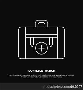 bag, camping, health, hiking, luggage Icon. Line vector symbol for UI and UX, website or mobile application. Vector EPS10 Abstract Template background
