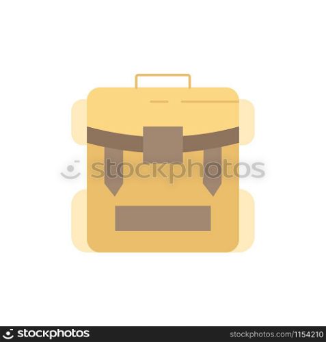 bag, camping, zipper, hiking, luggage Flat Color Icon Vector
