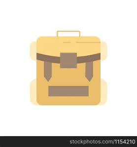 bag, camping, zipper, hiking, luggage Flat Color Icon Vector