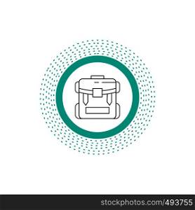 bag, camping, zipper, hiking, luggage Line Icon. Vector isolated illustration. Vector EPS10 Abstract Template background