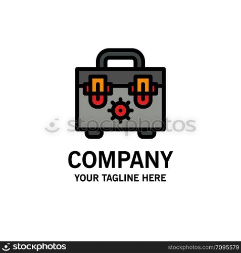 Bag, Construction, Tools Business Logo Template. Flat Color