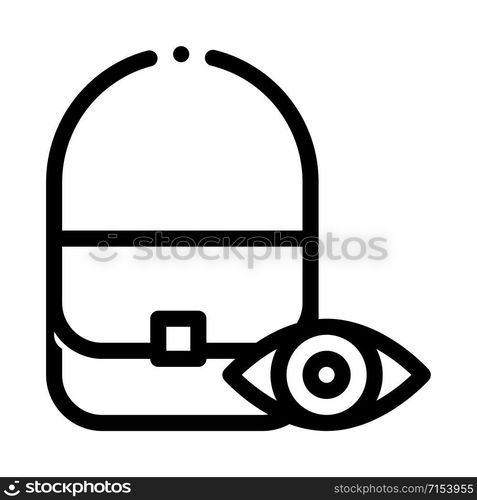 Bag Control Inspection Icon Vector. Outline Bag Control Inspection Sign. Isolated Contour Symbol Illustration. Bag Control Inspection Icon Vector Outline Illustration