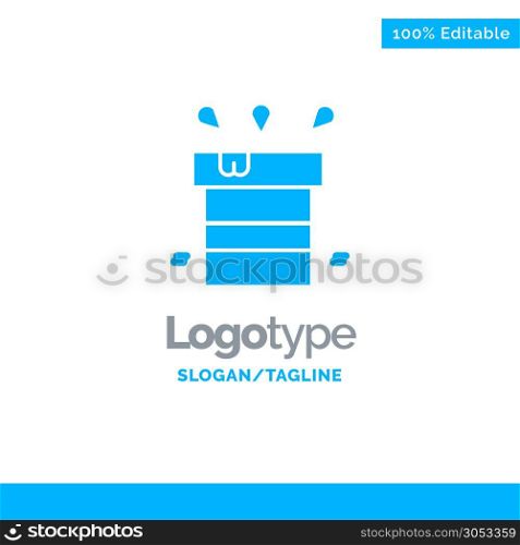 Bag, Dry, Miscellaneous, Resistant, Water Blue Solid Logo Template. Place for Tagline