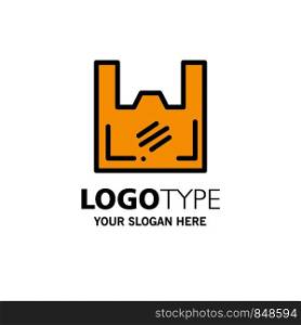 Bag, Ecology, Plastic, Shopper, Supermarket Business Logo Template. Flat Color