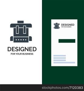 Bag, Education, School Grey Logo Design and Business Card Template