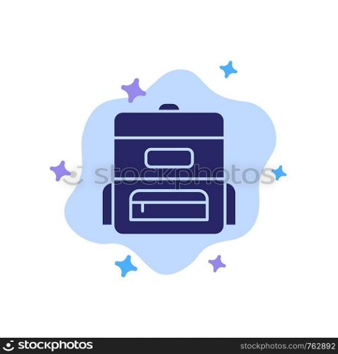 Bag, Education, Schoolbag Blue Icon on Abstract Cloud Background