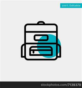 Bag, Education, Schoolbag turquoise highlight circle point Vector icon