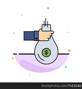 Bag, finance, give, investment, money, offer Flat Color Icon Vector